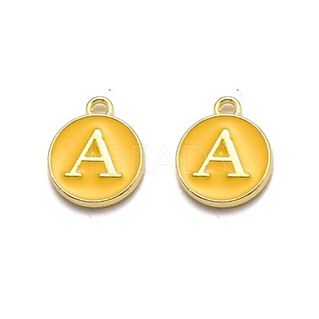 Golden Plated Alloy Enamel Charms ENAM-Q437-13A-1