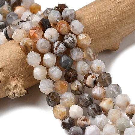 Natural Bamboo Leaf Agate Beads Strands G-Z119-A27-01-1