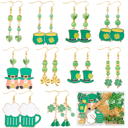 DIY Saint Patrick's Day Theme Dangle Earring Making Kits DIY-SC0024-74-1