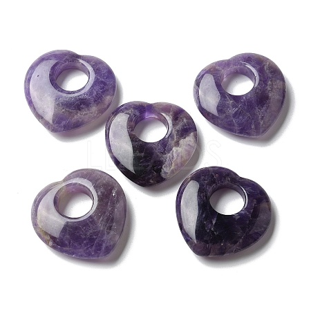 Natural Amethyst Hollow Pendants X-G-C167-06H-1