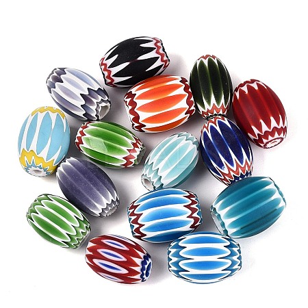 Handmade Millefiori Glass Barrel Beads LA-N002-29-1