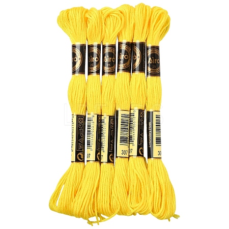 6Bundles Polyester Embroidery Floss OCOR-YW0001-25H-1