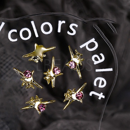 Star Alloy Rhinestone Cabochons MRMJ-WH0075-114-30-1