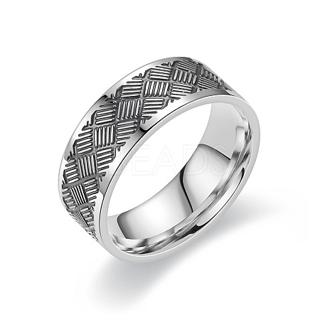 201 Stainless Steel Cross Pattern Finger Rings for Men FS-WGDD078-12-1