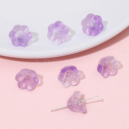 10Pcs Gradient Color Transparent Glass Imitation Jade Beads PW-WG464DA-07-1