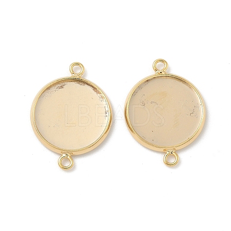 Flat Round Brass Connector Cabochon Settings KK-K414-13A-G-1