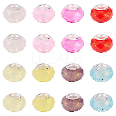 20Pcs Pearlized Resin European Beads RESI-TA0004-36-1