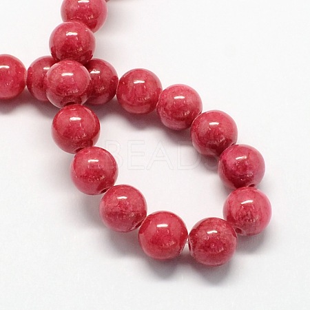 Natural Dyed Yellow Jade Gemstone Bead Strands G-R271-4mm-Y19-1