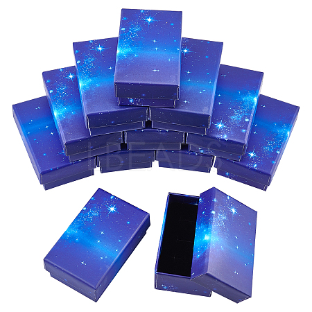Starry Sky Pattern Cardboard Jewelry Boxes CBOX-BC0001-40D-1