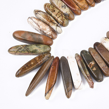 Natural Picasso Stone/Picasso Jasper Beads Strands G-S355-05-1