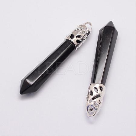 Natural Obsidian Big Pointed Pendants G-D860-C33-P-1
