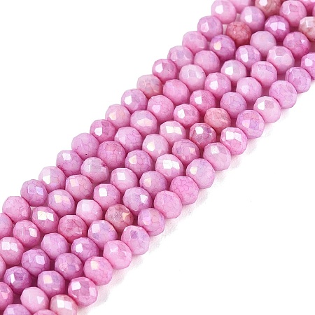 Anti-Tarnish Electroplate Rondelle Glass Beads Strands EGLA-T021-3mm-17-13-1