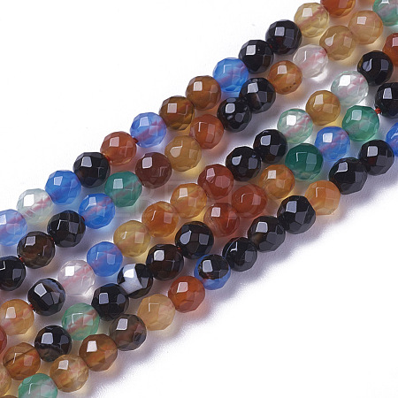 Natural Dyed & Heated Multi-Color Agate Beads Strands G-F596-36-2mm-1