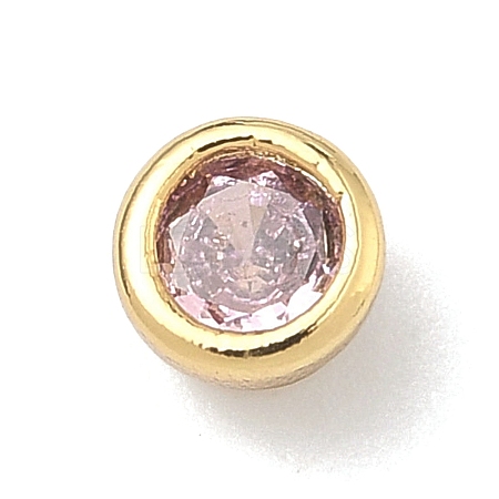 Flat Round Brass Micro Pave Cubic Zirconia Cabochons KK-P345-13G-A01-1