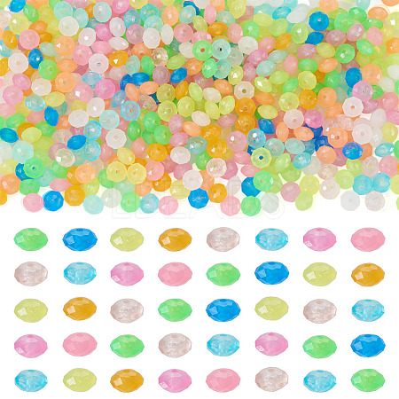 500Pcs Luminous PS Plastic Beads FIND-TA00009-13C-1
