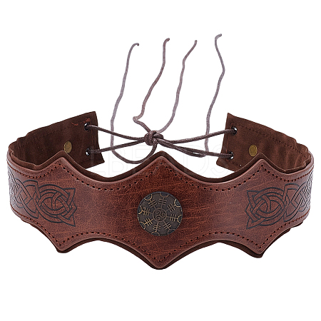 PU Leather & Alloy Headbands Hair Accessories for Women Girls OHAR-WH20009-02B-02-1