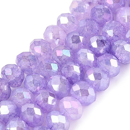 Dyed Crackle Imitation Jade Glass Beads Strands EGLA-Q131-02B-05-1