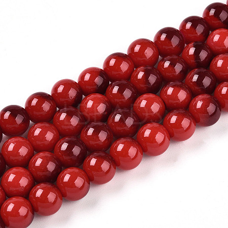 Baking Paint Glass Beads Strands DGLA-N012-8mm-10-1