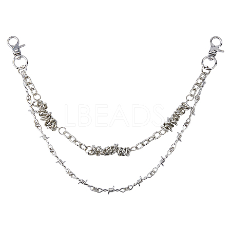 1Pc Zinc Alloy Thorn Double Layer Chain Belts for Pants HJEW-HS0001-09-1