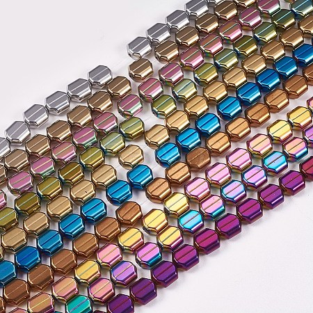 Electroplate Non-magnetic Synthetic Hematite Beads Strands G-P367-J-1