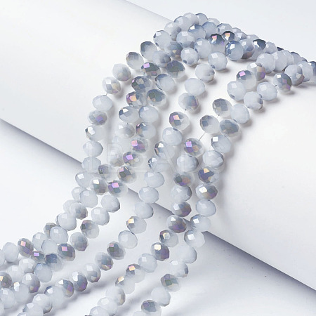 Electroplate Glass Beads Strands EGLA-A034-J8mm-F05-1