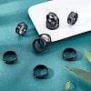 10Pcs Stainless Steel Grooved Finger Ring Settings STAS-UN0039-22D-3