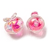 UV Plating Rainbow Iridescent Acrylic Beads OACR-F004-02F-2