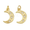 Brass Micro Pave Clear Cubic Zirconia Charms KK-D218-23G-01-1