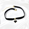 Alloy Enamel Heart Pendant Black Velvet Choker Necklaces for Women NJEW-WH20014-01B-4