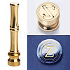 Golden Tone Brass Wax Seal Stamp Head with Bamboo Stick Shaped Handle LS-STAM-K001-05G-Z-1