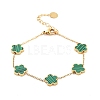 Flower Resin Imitation Gemstone Link Chain Bracelets BJEW-K247-01G-02-1