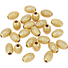 BENECREAT 24Pcs Eco-Friendly Brass Textured Beads KK-BC0007-87-RS-1