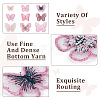 Beadthoven 36Pcs 9 Style Butterfly Organgza Lace Embroidery Ornament Accessories DIY-BT0001-49-5
