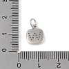 Rack Plating Brass Micro Pave CLear Cubic Zirconia Charms KK-E110-14P-W-3