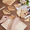 8Pcs 6 Styles Pine Wood Angular Radius Measuring Tool TOOL-BC0003-32-3
