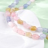 Macaron Color Natural Dyed Malaysia Jade Tumble Stone Nuggets Beaded Long Necklaces for Women NJEW-F340-A01-4