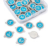 26 Letters Alloy Enamel Links Connectors ENAM-TA0002-19B-19