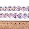 Electroplate Transparent Glass Beads Strands X-EGLA-N056-01A-05-4