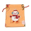 Christmas Theme Rectangle Cloth Bags with Jute Cord LS-ABAG-P008-01D-1