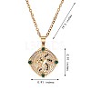 Green Cubic Zirconia Lion Rotating Pendant Necklace JN1023A-2