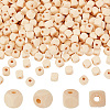AHADERMAKER 500Pcs Natural Wood Beads WOOD-GA0001-50-1