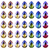 70Pcs 7 Colors Pointed Back Glass Rhinestone Cabochons RGLA-TA0001-06-11