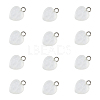 12Pcs Natural Quartz Crystal Heart Charms G-FI0001-29-1