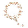 Natural Sunstone Chip Handmade Link Chain Necklaces NJEW-JN05811-03-6