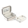 Italian Velvet Double Layers Jewelry Set Storage Zipper Boxes with Mirror Inside CON-G023-09A-3