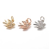 Brass Micro Pave Clear Cubic Zirconia Charms ZIRC-C020-48-1