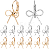 10 Pairs 2 Colors Bowknot Brass Leverback Earrings EJEW-SC0001-93-1