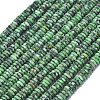 Frosted Dyed Natural Sesame Jasper Beads Strands G-K389-C36-01-2