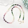Dyed Natural Malaysia Jade Faceted Rondelle and Mixed Stone Nuggets Beaded Necklaces for Women NJEW-JN06315-1