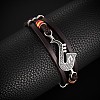 Imtation Leather Cords Triple Layer Multi-strand Bracelets PW-WG36435-01-2